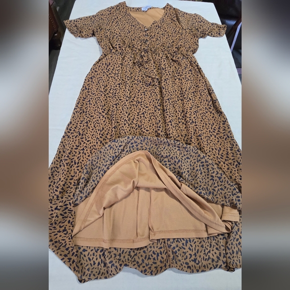 Polagram Brown Black Flutter Sleeve Sundress - Picture 11 of 12